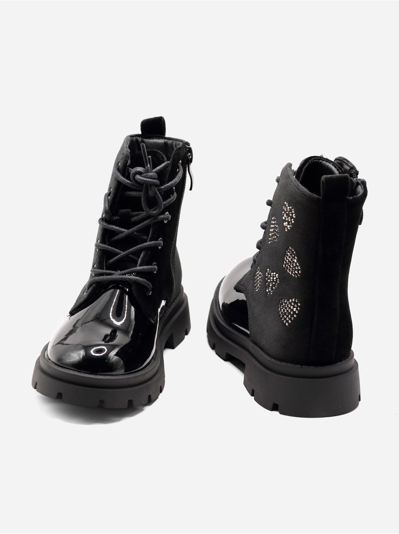 Bottines à motifs Noir - Kiabi