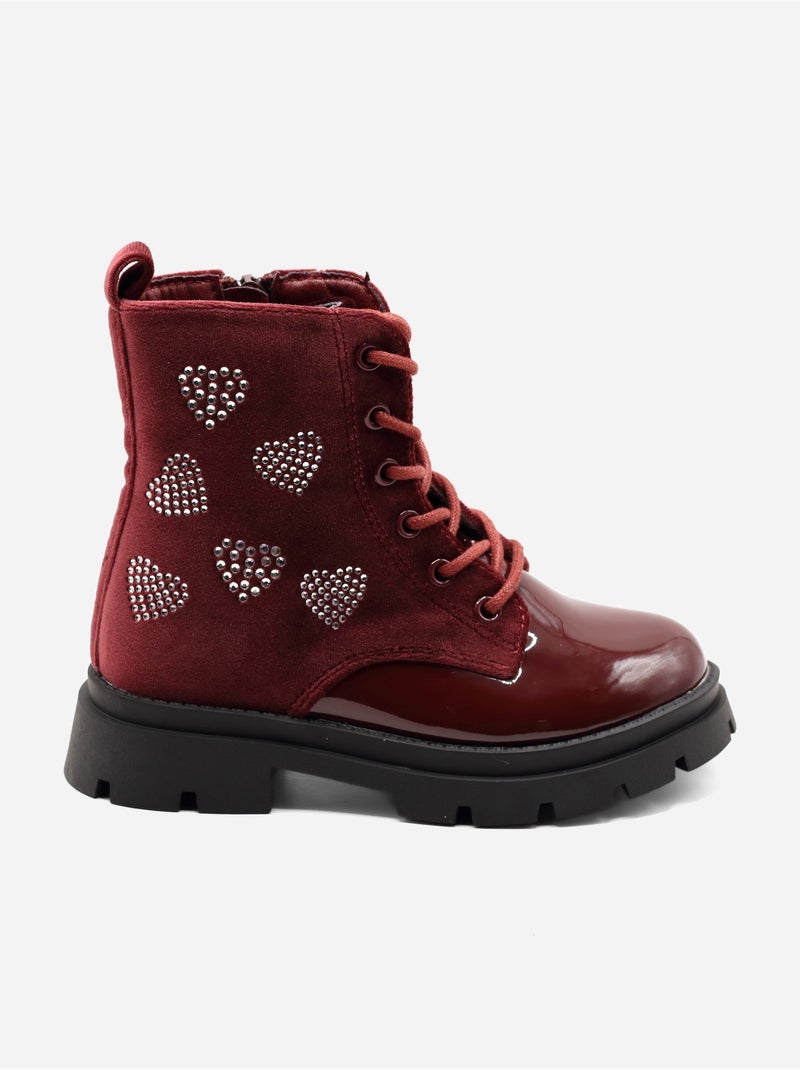 Bottines à motifs Rouge - Kiabi