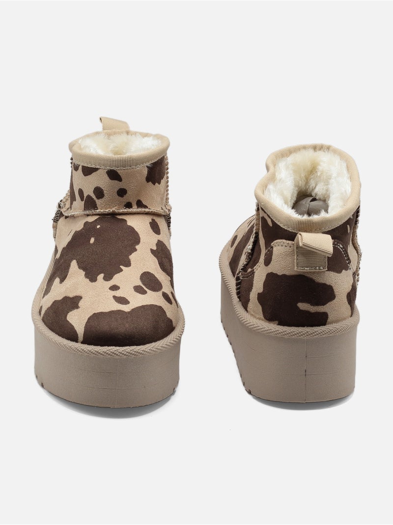 Bottines à plateforme Beige - Kiabi