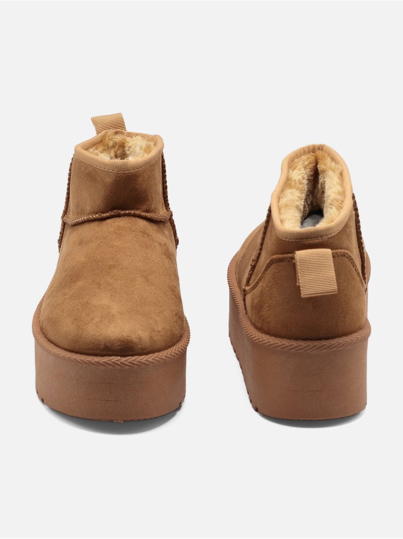 Bottines à plateforme Camel - Kiabi