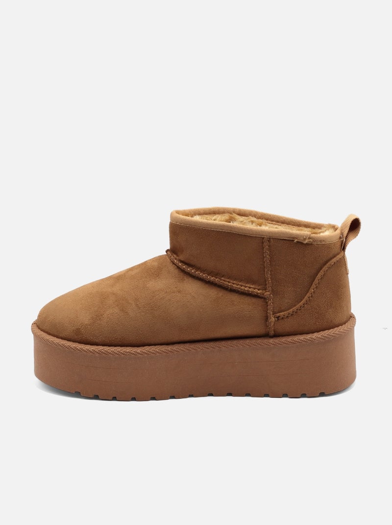 Bottines à plateforme Camel - Kiabi