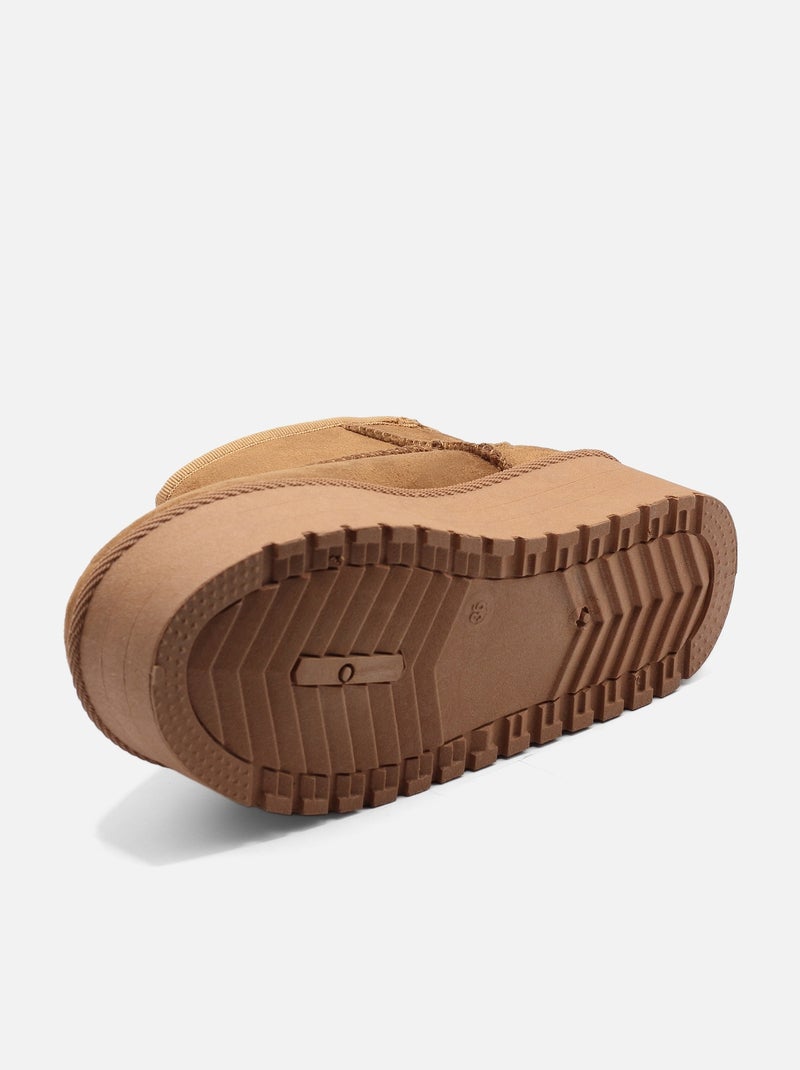 Bottines à plateforme Camel - Kiabi