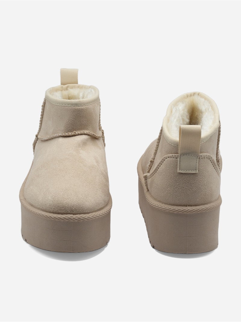 Bottines à plateforme Crème - Kiabi