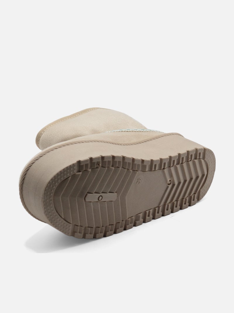 Bottines à plateforme Crème - Kiabi