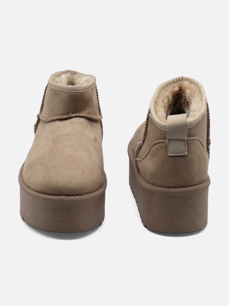 Bottines à plateforme Kaki - Kiabi