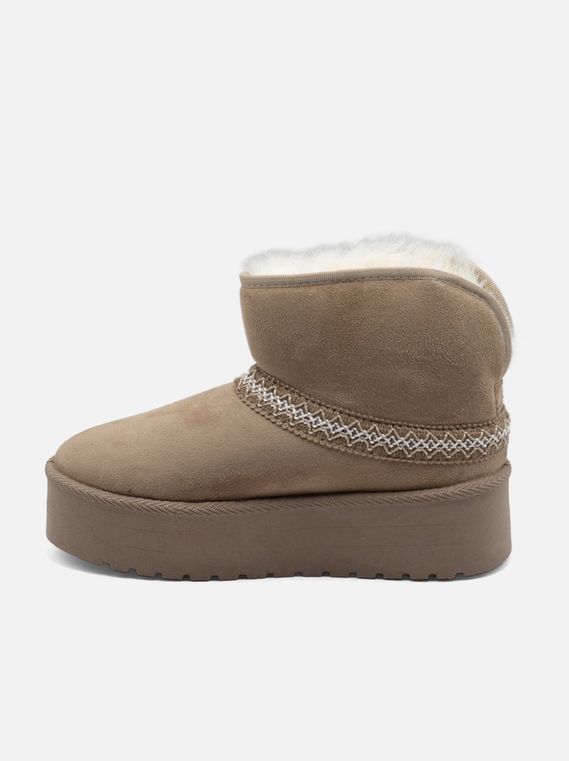 Bottines à plateforme Kaki - Kiabi