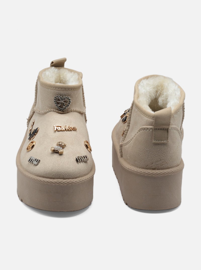 Bottines à plateforme Kaki - Kiabi