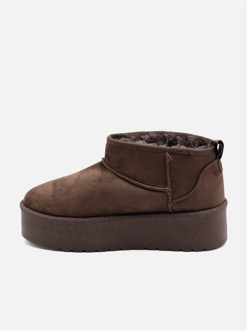 Bottines à plateforme Marron - Kiabi