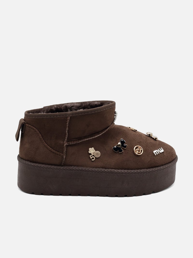 Bottines à plateforme Marron - Kiabi