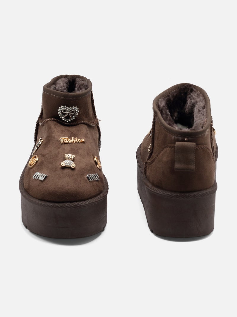 Bottines à plateforme Marron - Kiabi