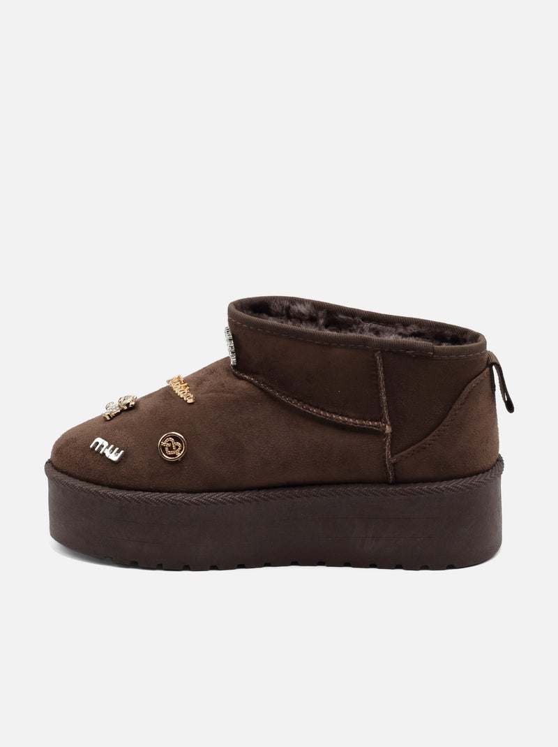 Bottines à plateforme Marron - Kiabi