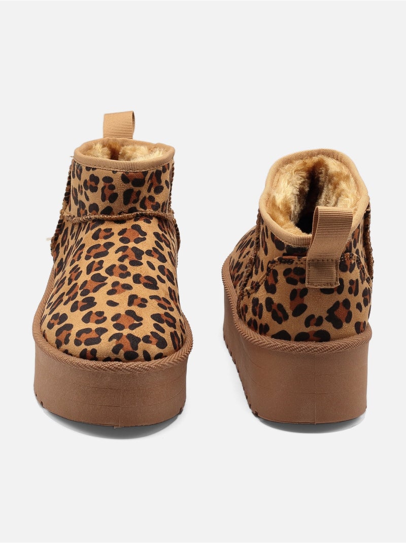 Bottines à plateforme Marron havane - Kiabi