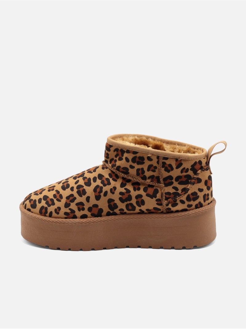 Bottines à plateforme Marron havane - Kiabi