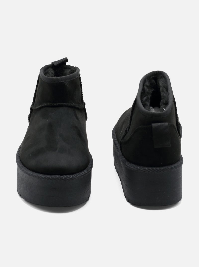 Bottines à plateforme Noir - Kiabi
