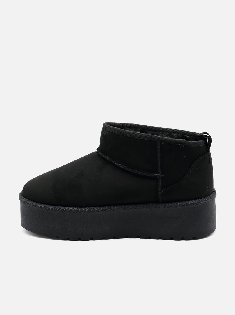 Bottines à plateforme Noir - Kiabi
