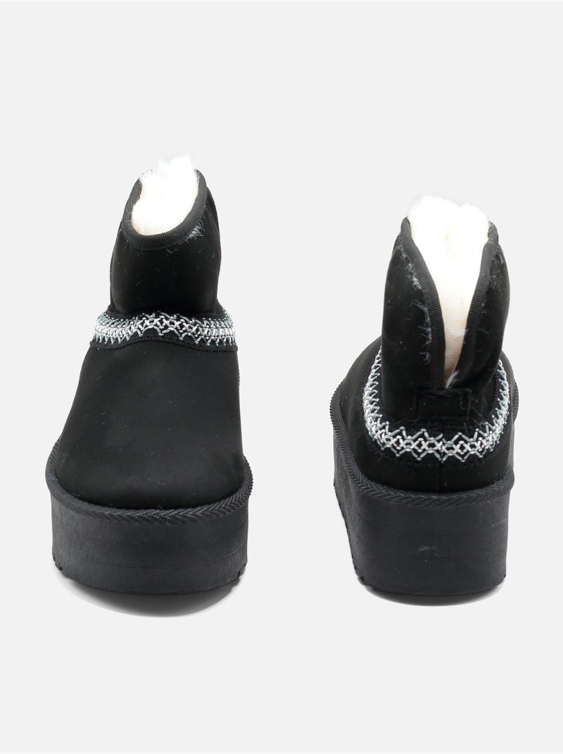Bottines à plateforme Noir - Kiabi