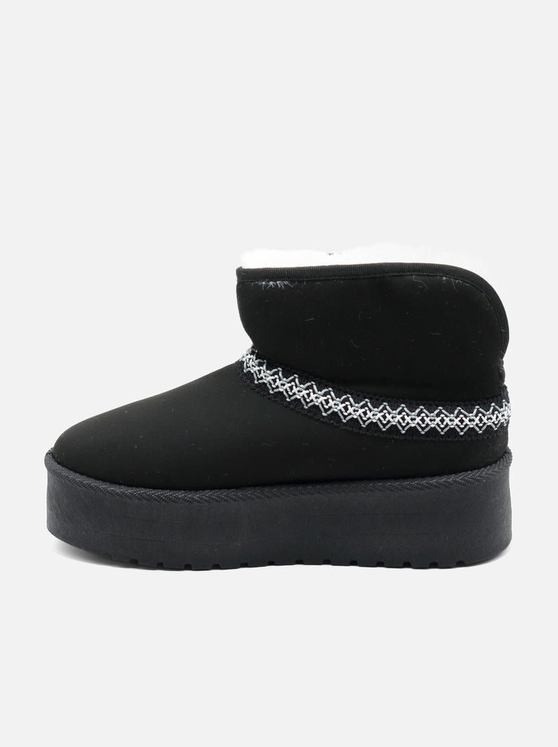 Bottines à plateforme Noir - Kiabi