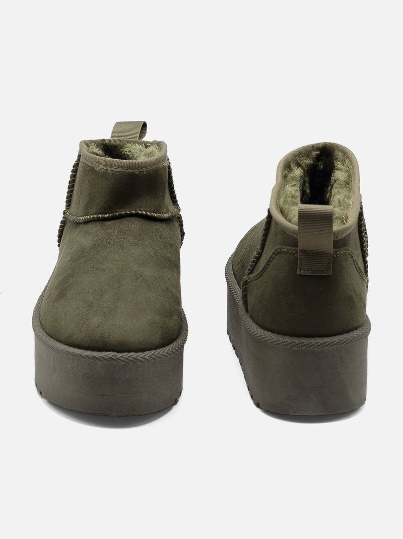 Bottines à plateforme Vert - Kiabi
