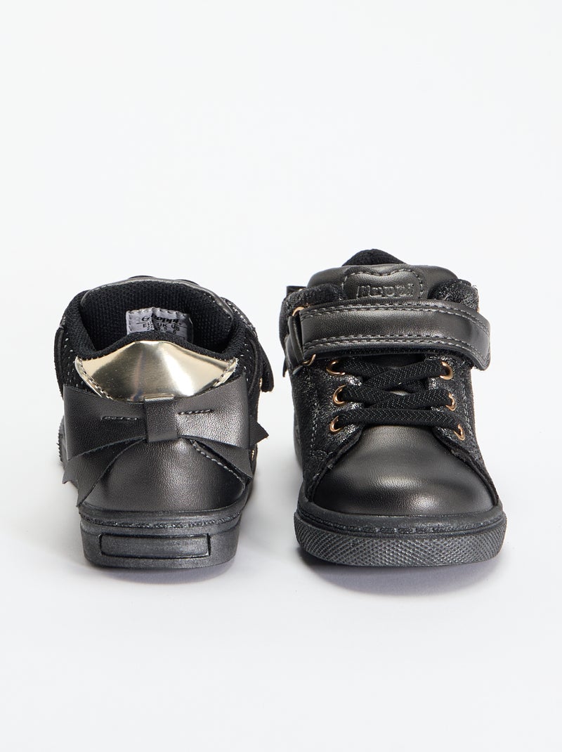 Bottines à scratchs et lacets Noir - Kiabi