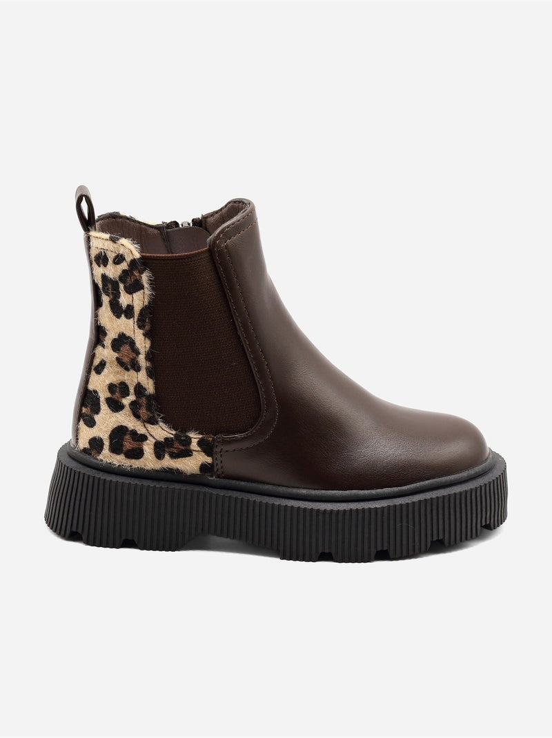Bottines à semelle épaisse Marron - Kiabi