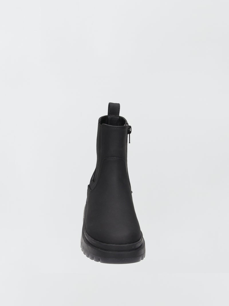 Bottines à semelle épaisse Noir - Kiabi