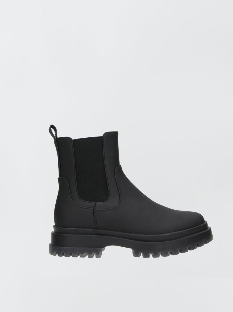 Bottines à semelle épaisse Noir - Kiabi