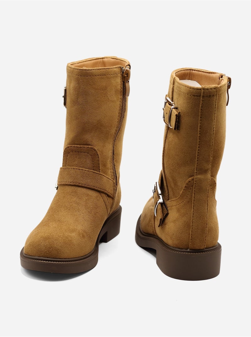 Bottines à zip Camel - Kiabi