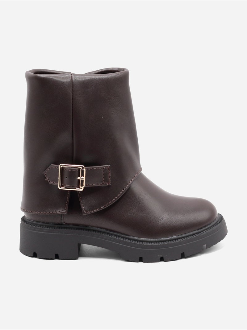 Bottines à zip Marron - Kiabi