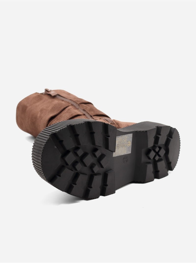 Bottines à zip Marron - Kiabi