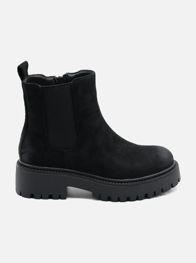 Bottines à zip Noir - Kiabi