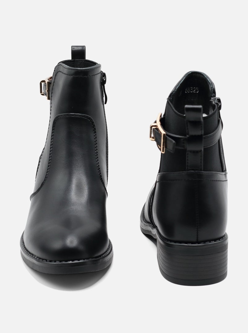 Bottines à zip Noir - Kiabi