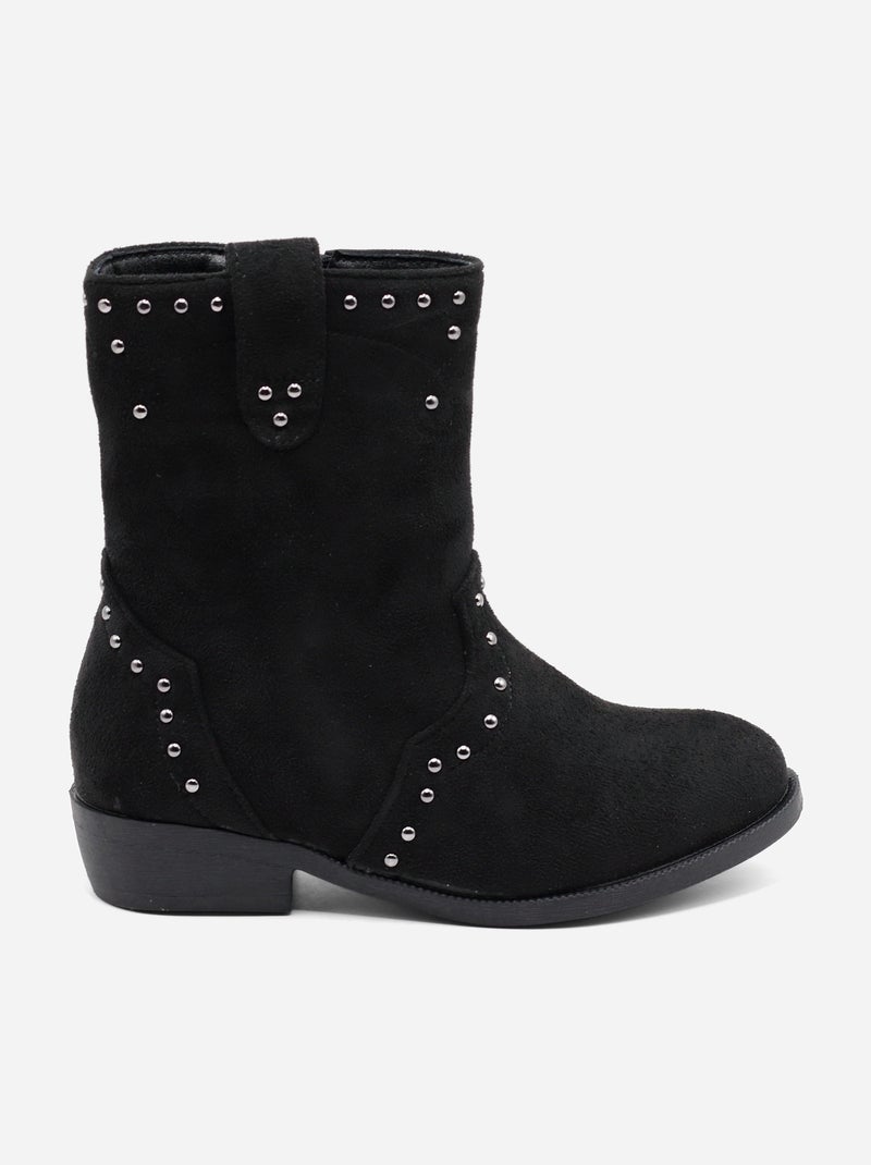 Bottines à zip Noir - Kiabi