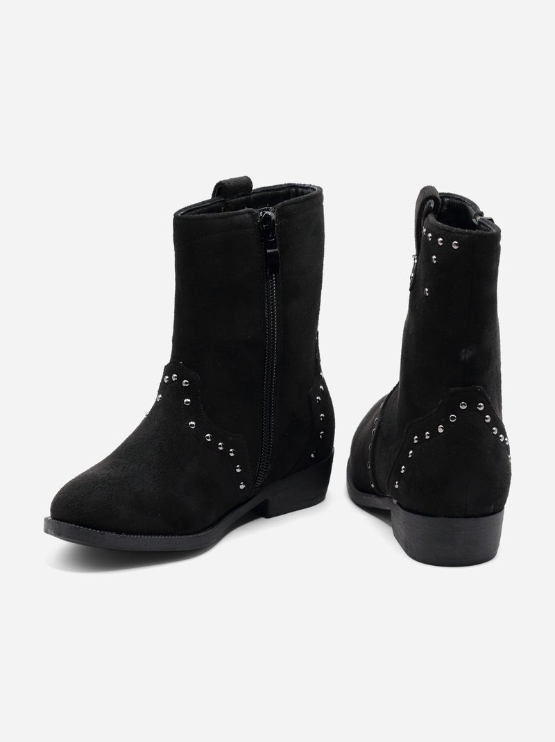 Bottines à zip Noir - Kiabi