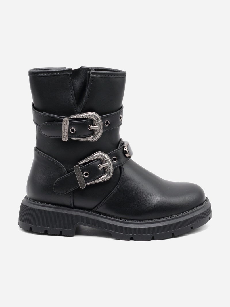 Bottines à zip Noir - Kiabi