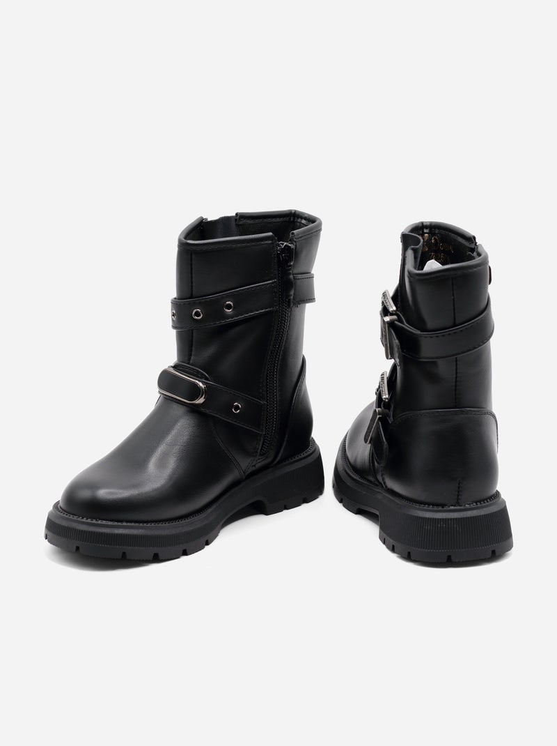 Bottines à zip Noir - Kiabi