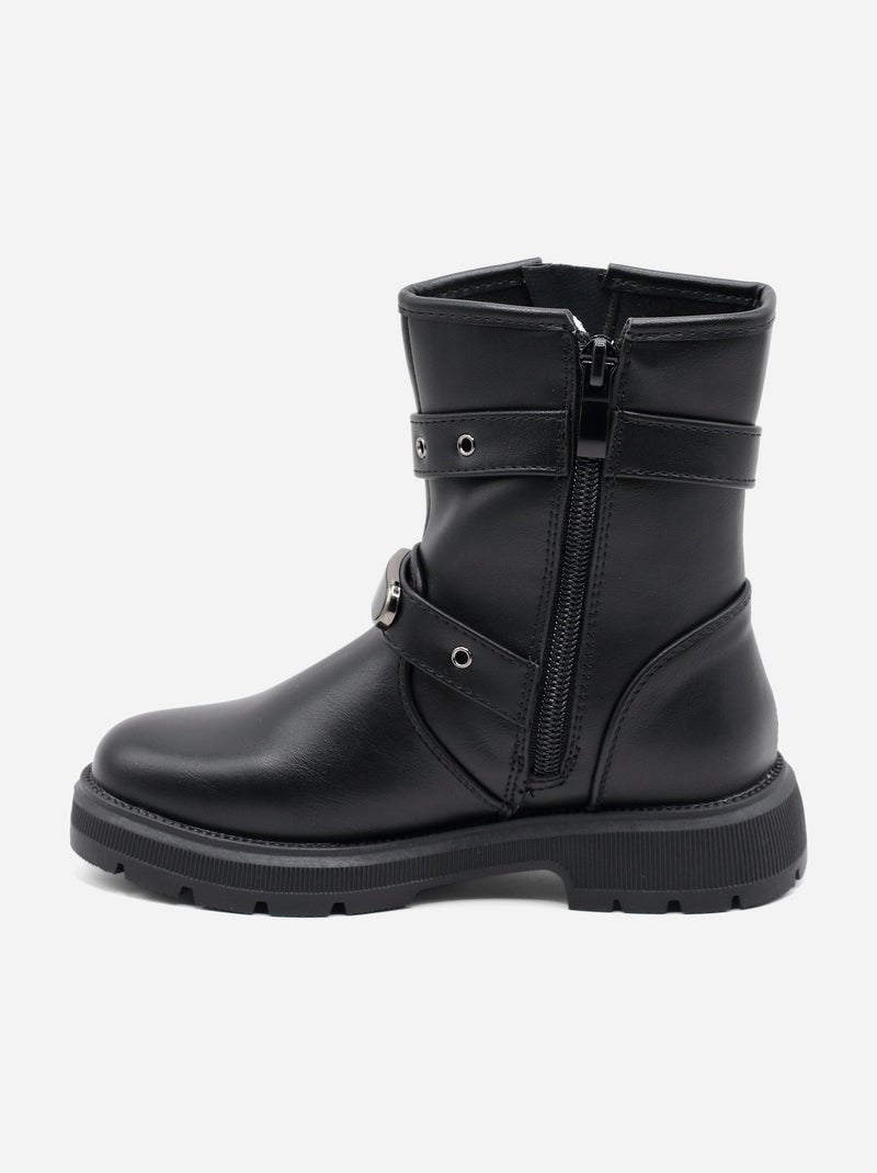 Bottines à zip Noir - Kiabi