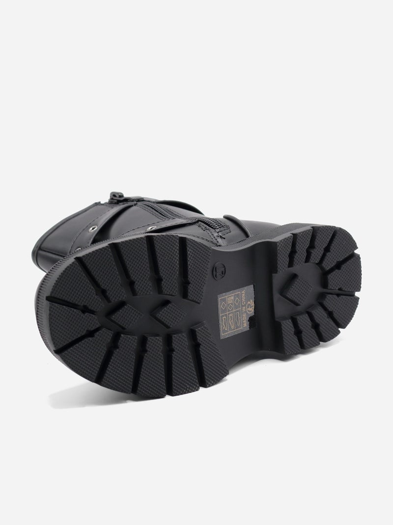 Bottines à zip Noir - Kiabi