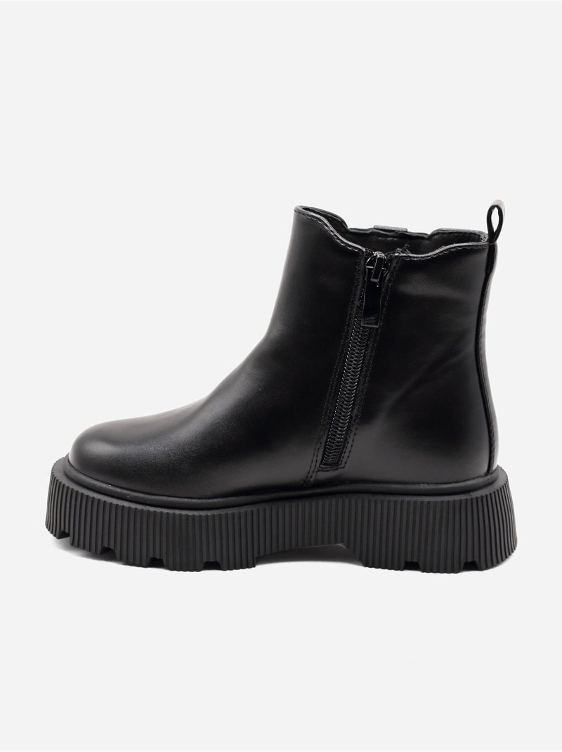 Bottines à zip Noir - Kiabi