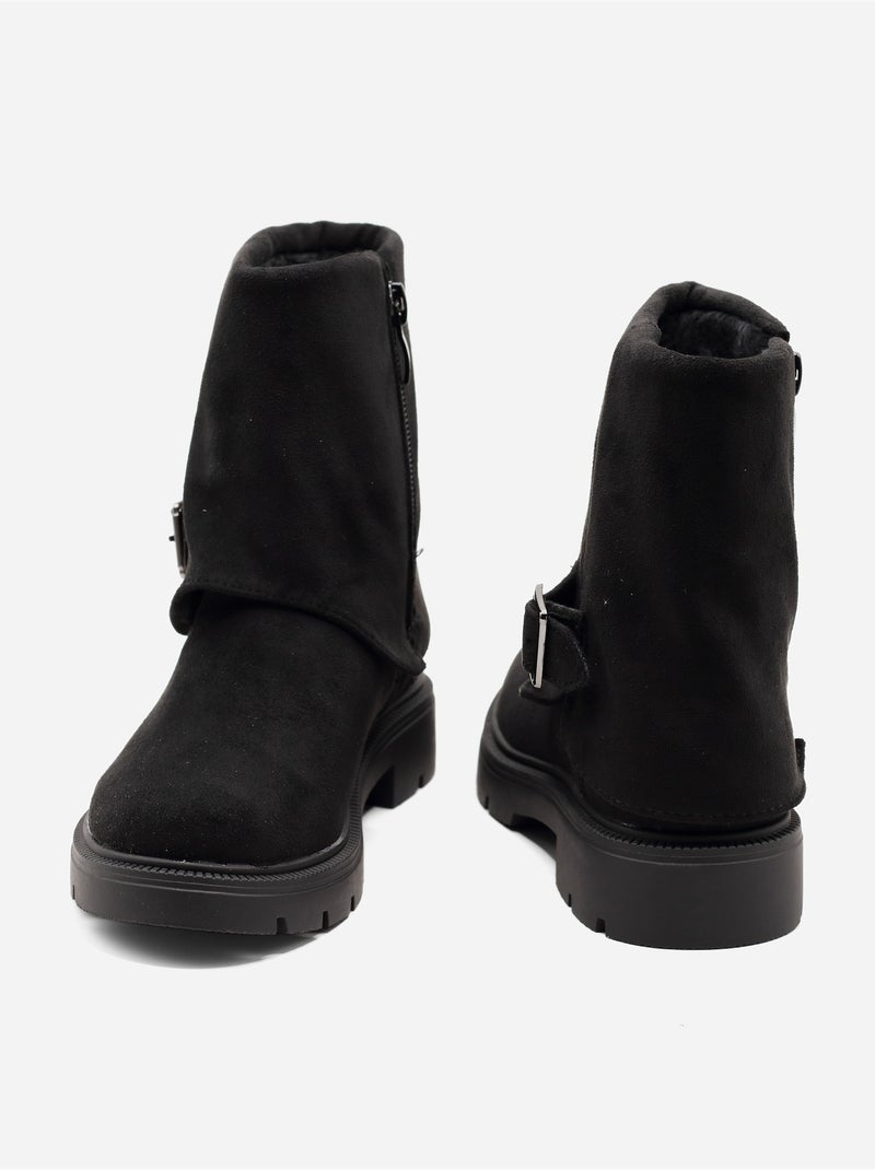 Bottines à zip Noir - Kiabi
