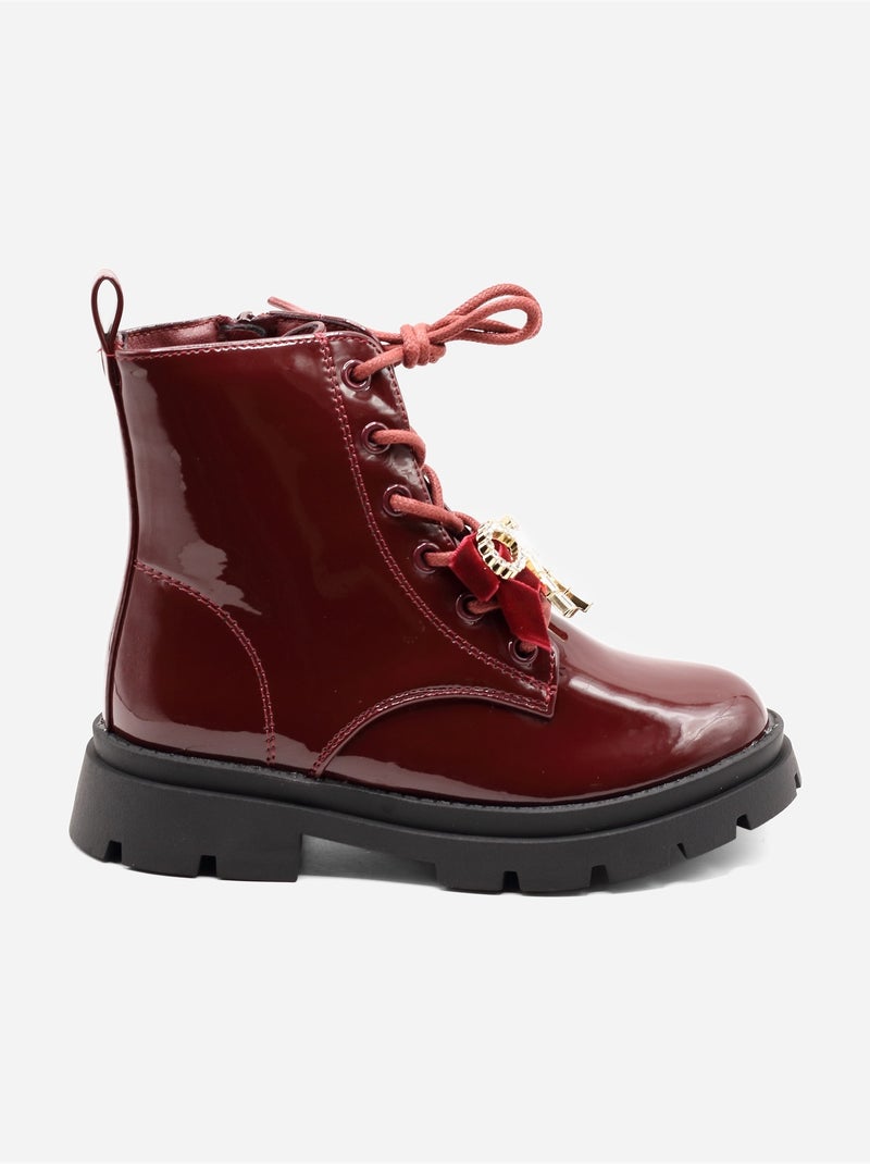 Bottines avec un nœud décoratif Rouge - Kiabi