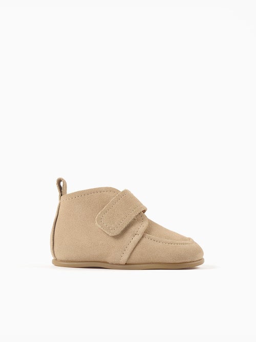 Bottines barefoot en daim et à scratch - Kiabi