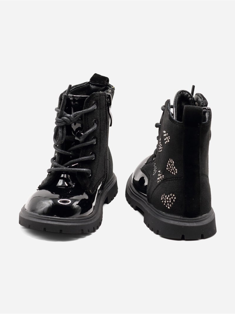 Bottines Bébé à motifs Noir - Kiabi