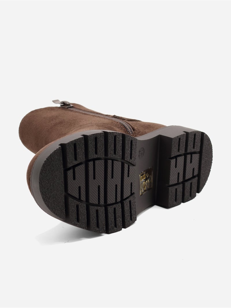 Bottines boucle ardillon Marron - Kiabi