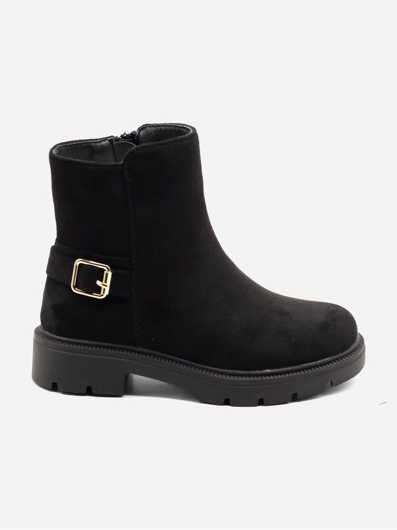 Bottines boucle ardillon Noir - Kiabi