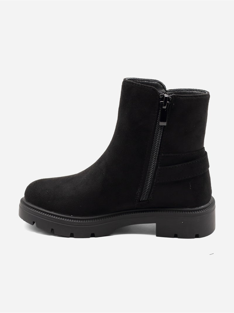 Bottines boucle ardillon Noir - Kiabi