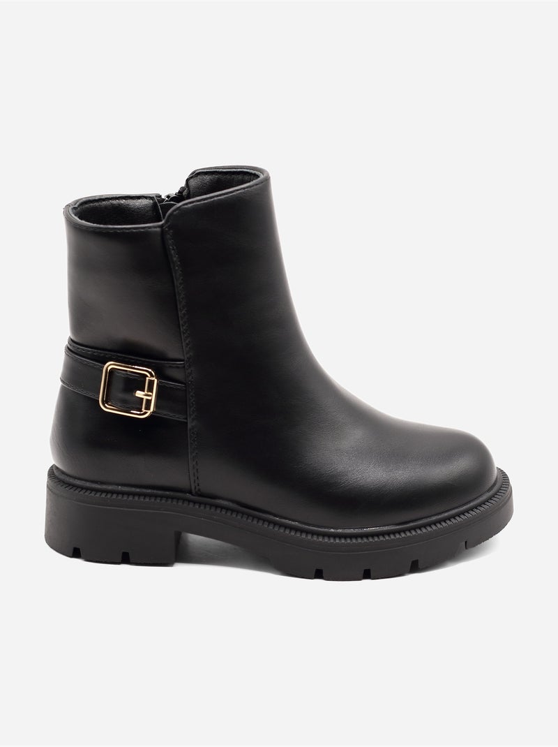 Bottines boucle ardillon Noir - Kiabi