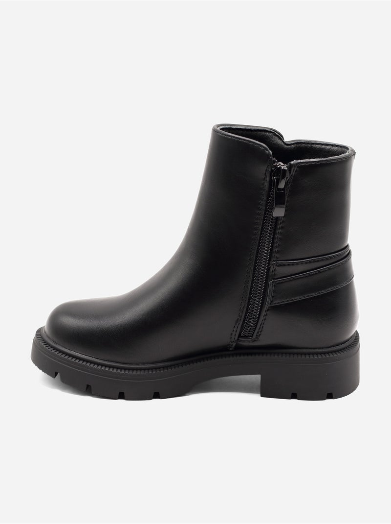 Bottines boucle ardillon Noir - Kiabi