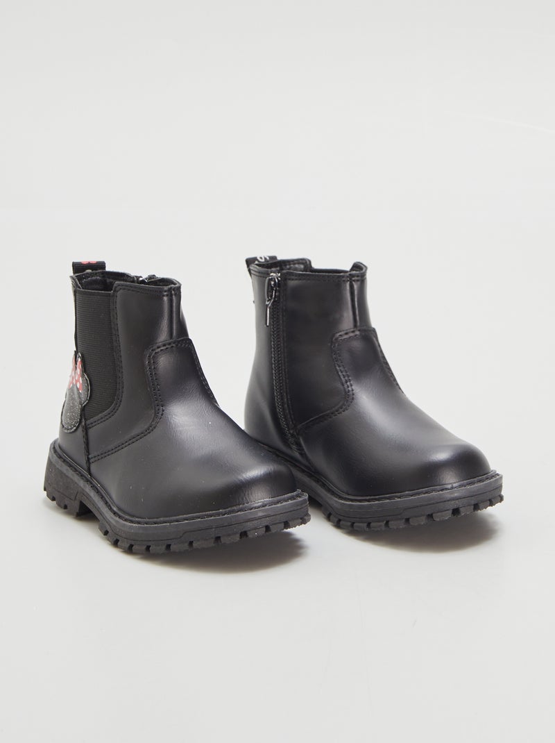 Bottines chelsea 'Minnie' Noir - Kiabi