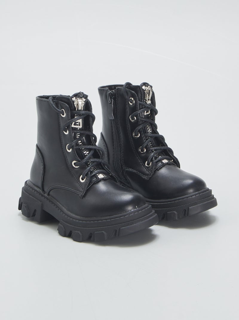 Bottines crantées noir - Kiabi