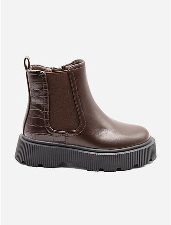 Bottines effet croco